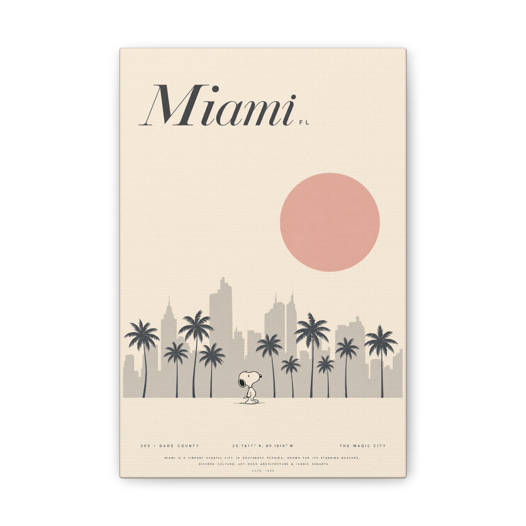 Miami Skyline Sun Canvas