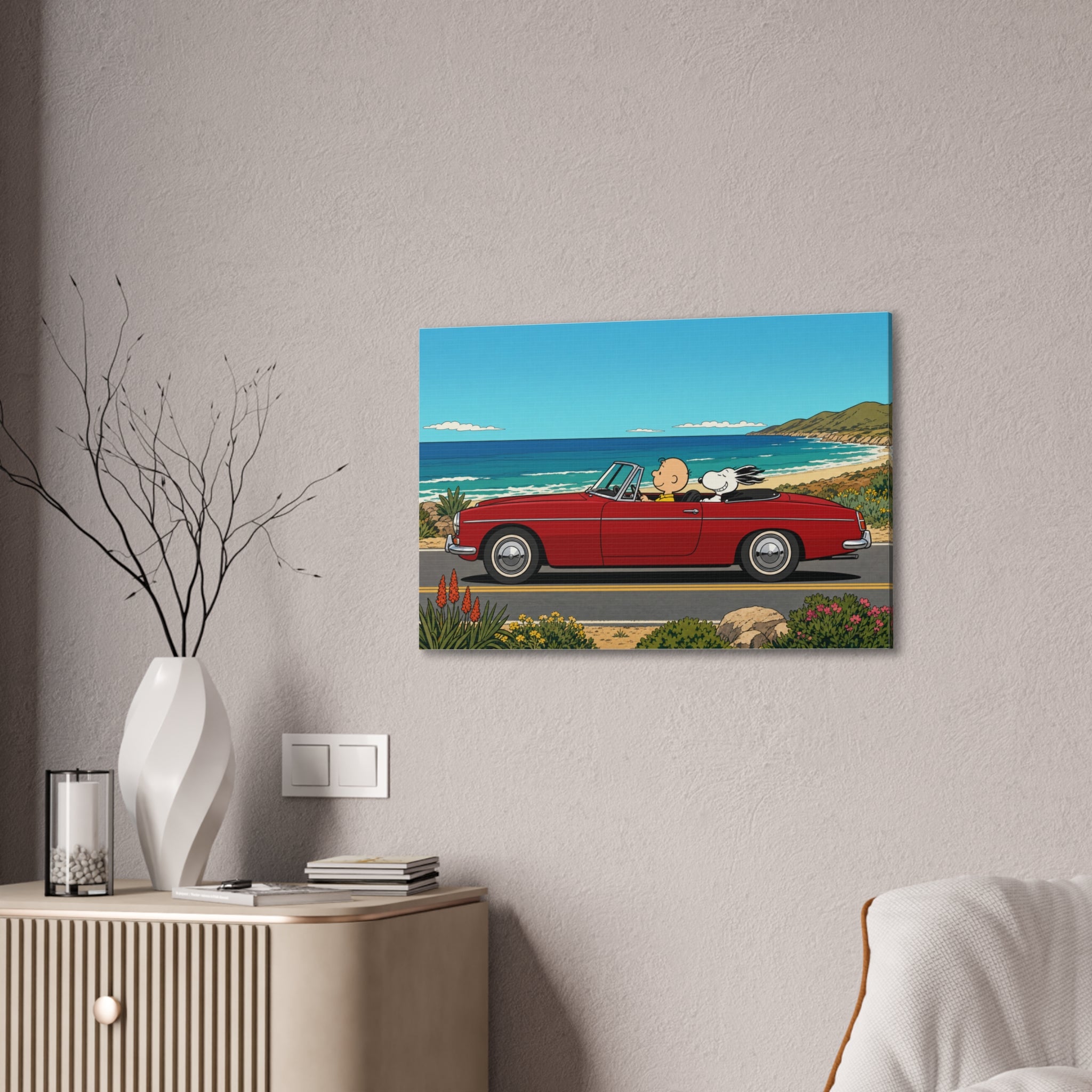 Snoopy Red Convertible Canvas