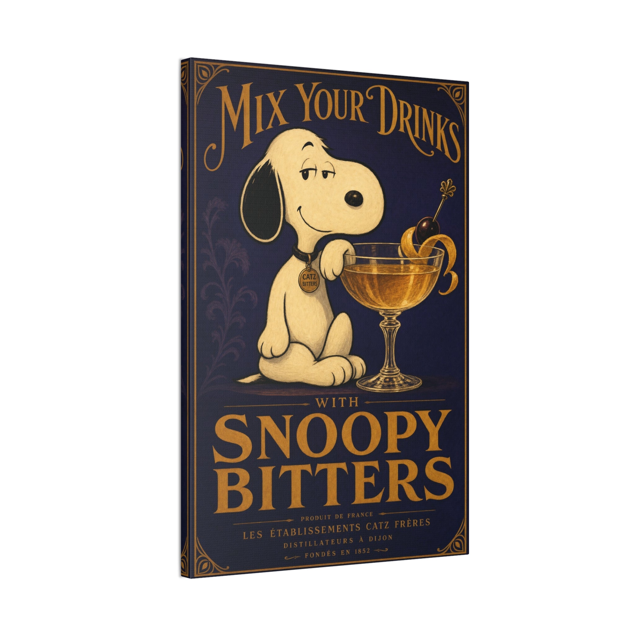 Snoopy Bitters Cocktail Canvas