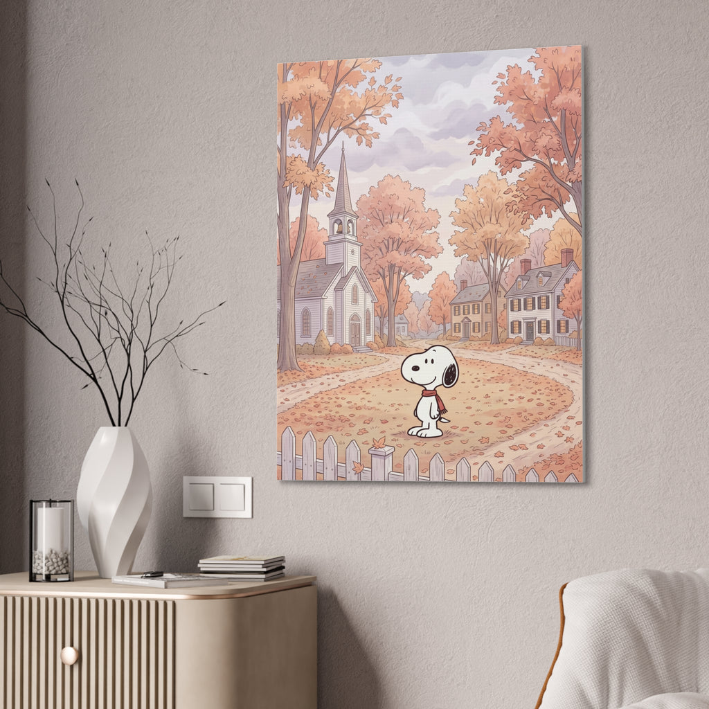 Snoopy Autumn Village Canvas
