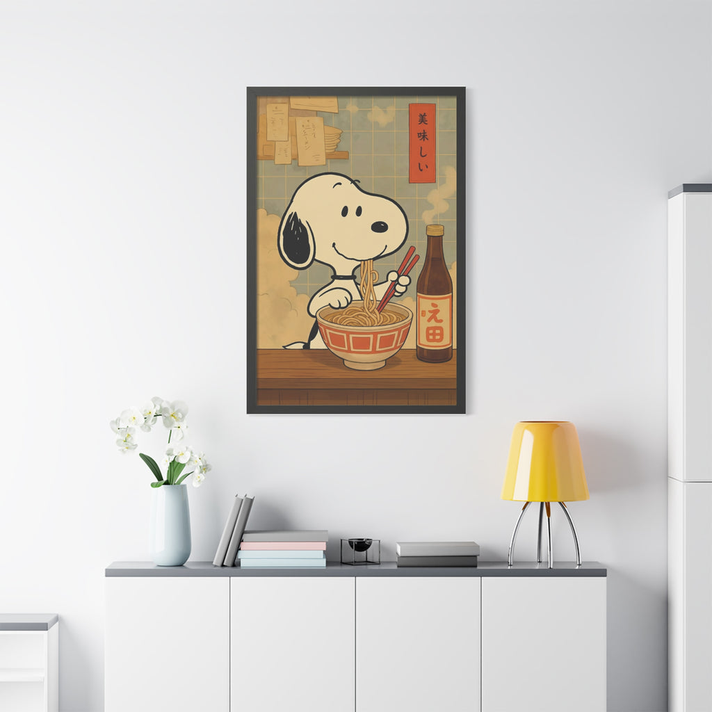 Snoopy Eating Ramen Canvas