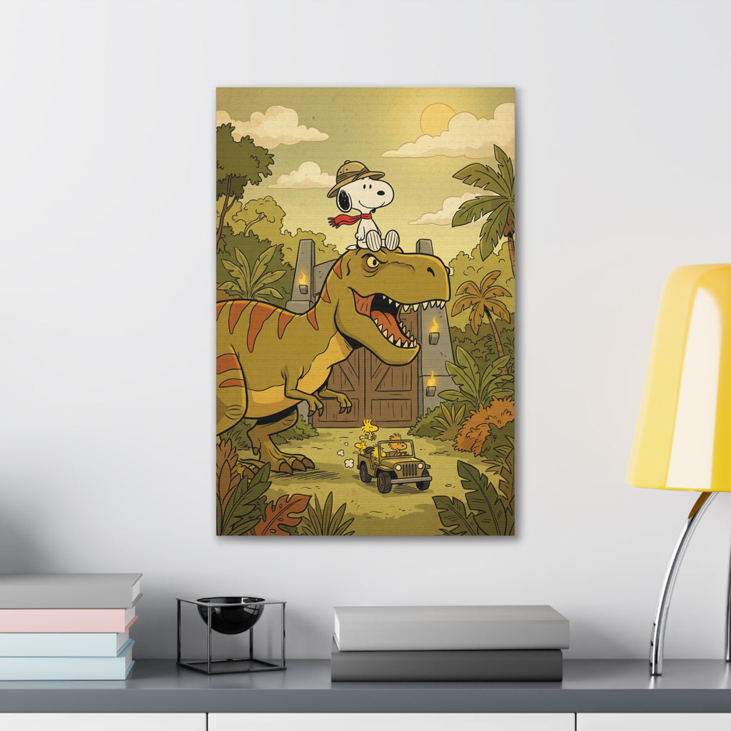 Snoopy Dino Adventure Canvas