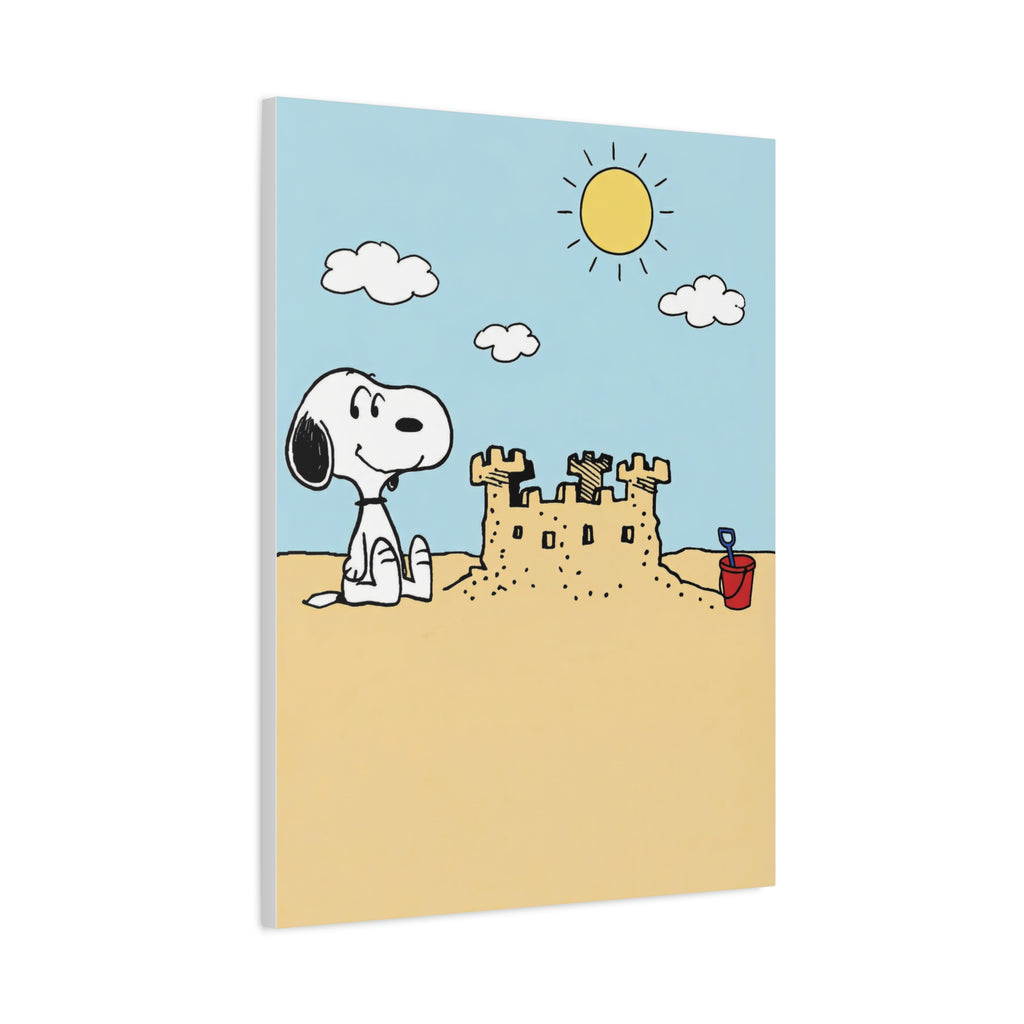 Snoopy Beach Sandcastle Canvas