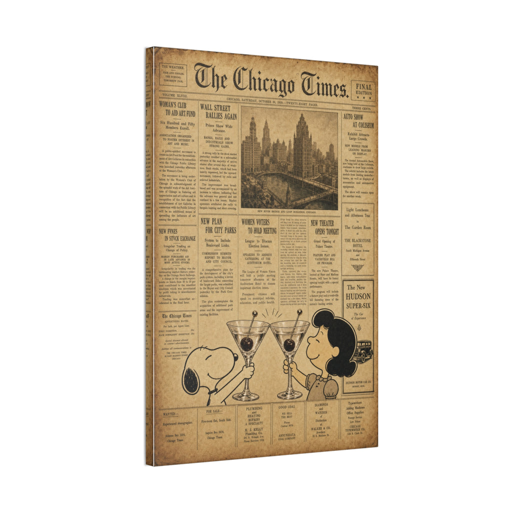 Peanuts Vintage Newspaper Canvas