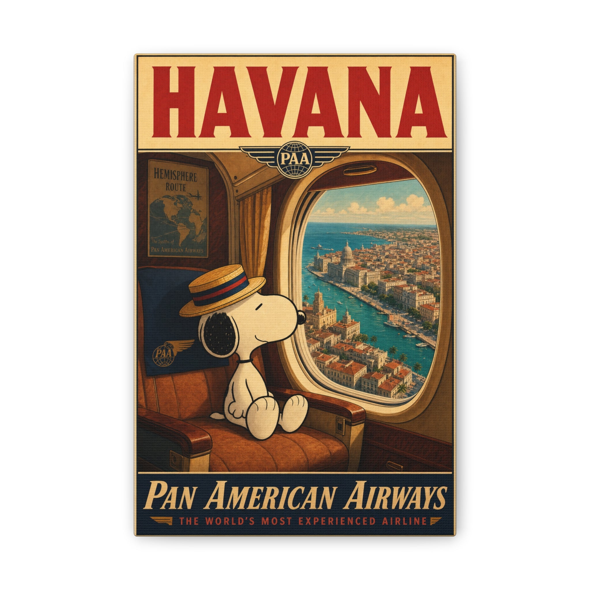 Snoopy Havana Poster Canvas