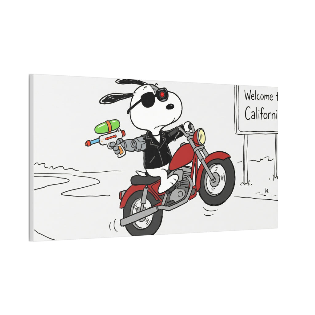 Biker Dog Water Gun Canvas