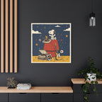 Snoopy Listening to Music Canvas