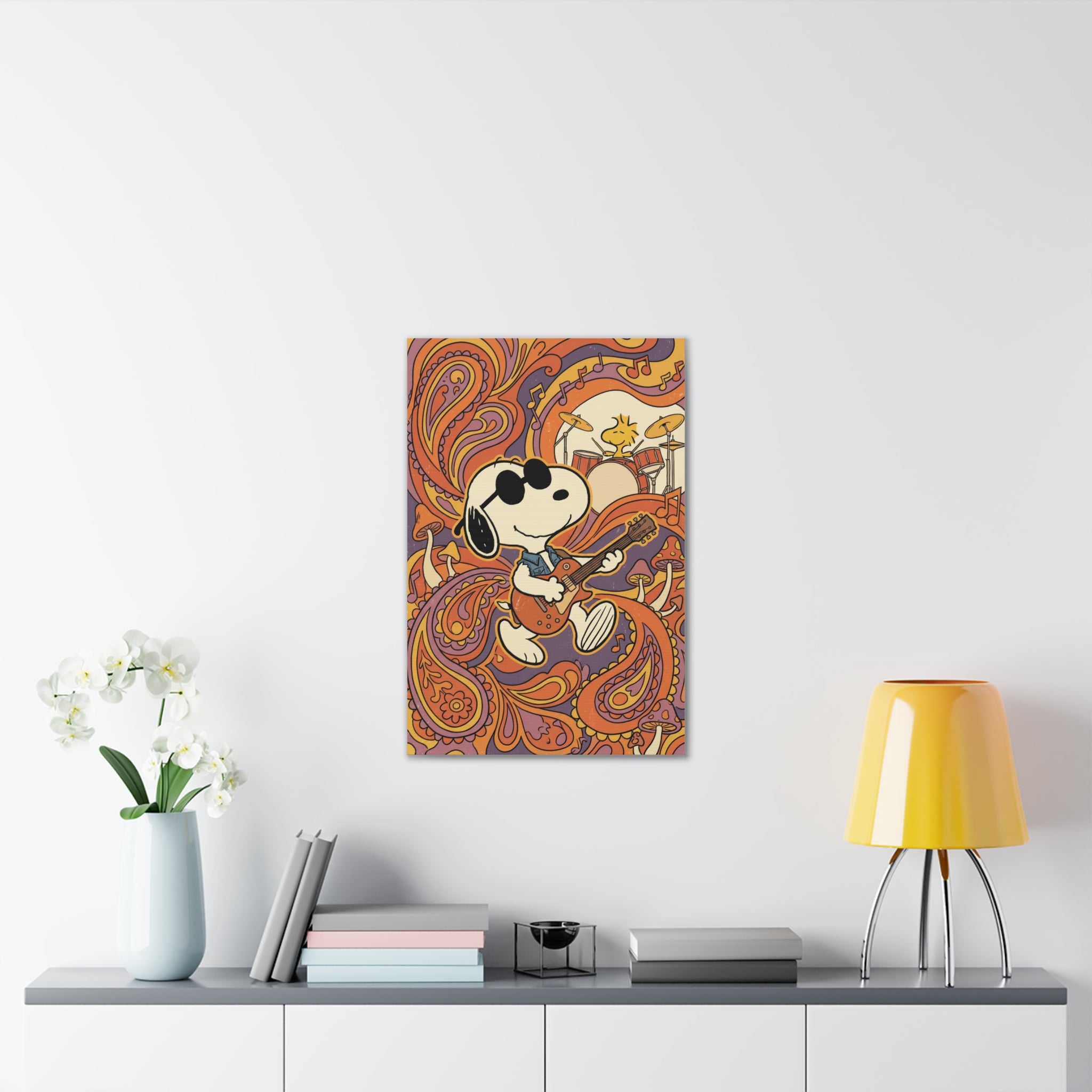 Psychedelic Snoopy Guitar Canvas