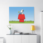 Snoopy on Red Doghouse Canvas