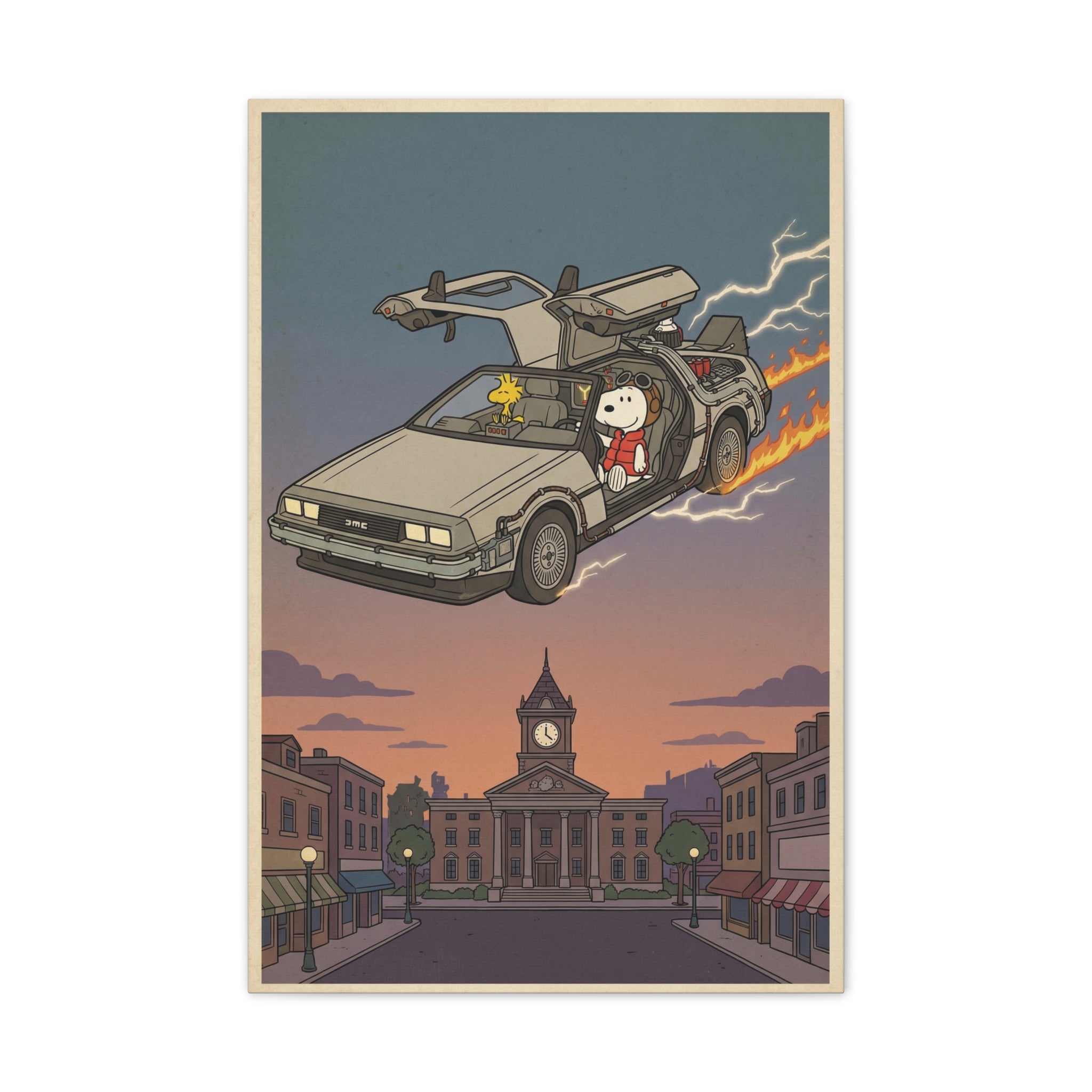 Time Traveling Dog Canvas