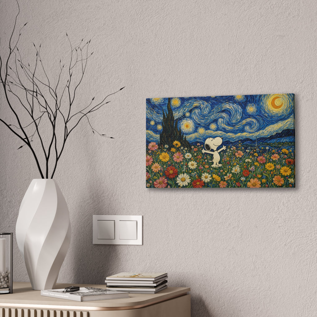 Starry Floral Field Canvas