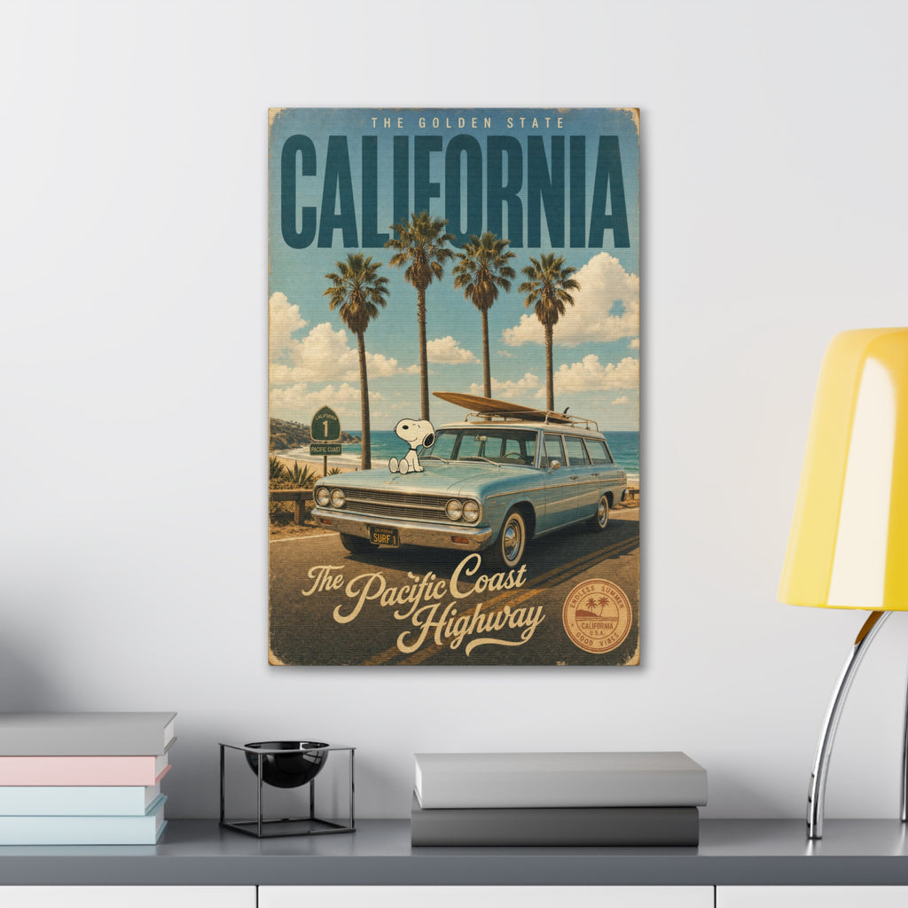 California Coast Snoopy Canvas