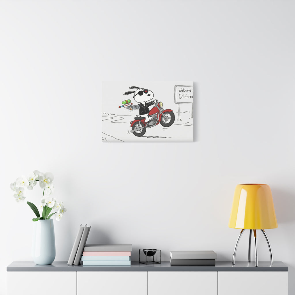Biker Dog Matte Canvas