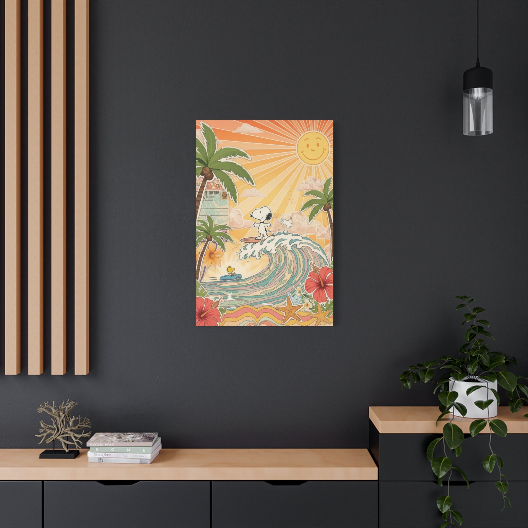 Retro Snoopy Surf Canvas