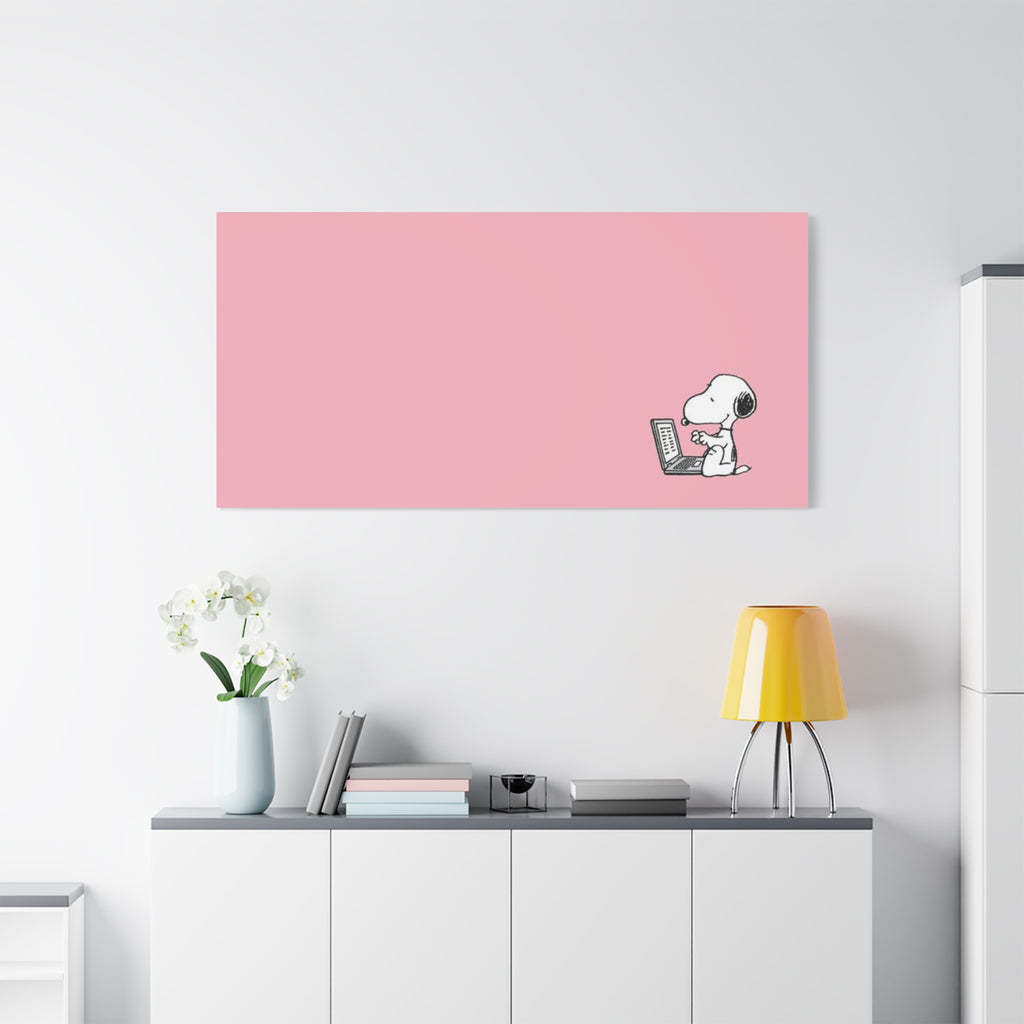 Snoopy on Laptop Canvas
