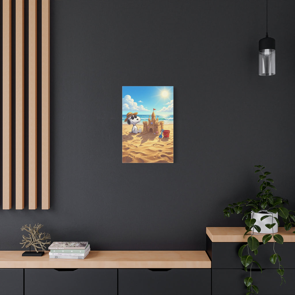 Snoopy At Beach Canvas