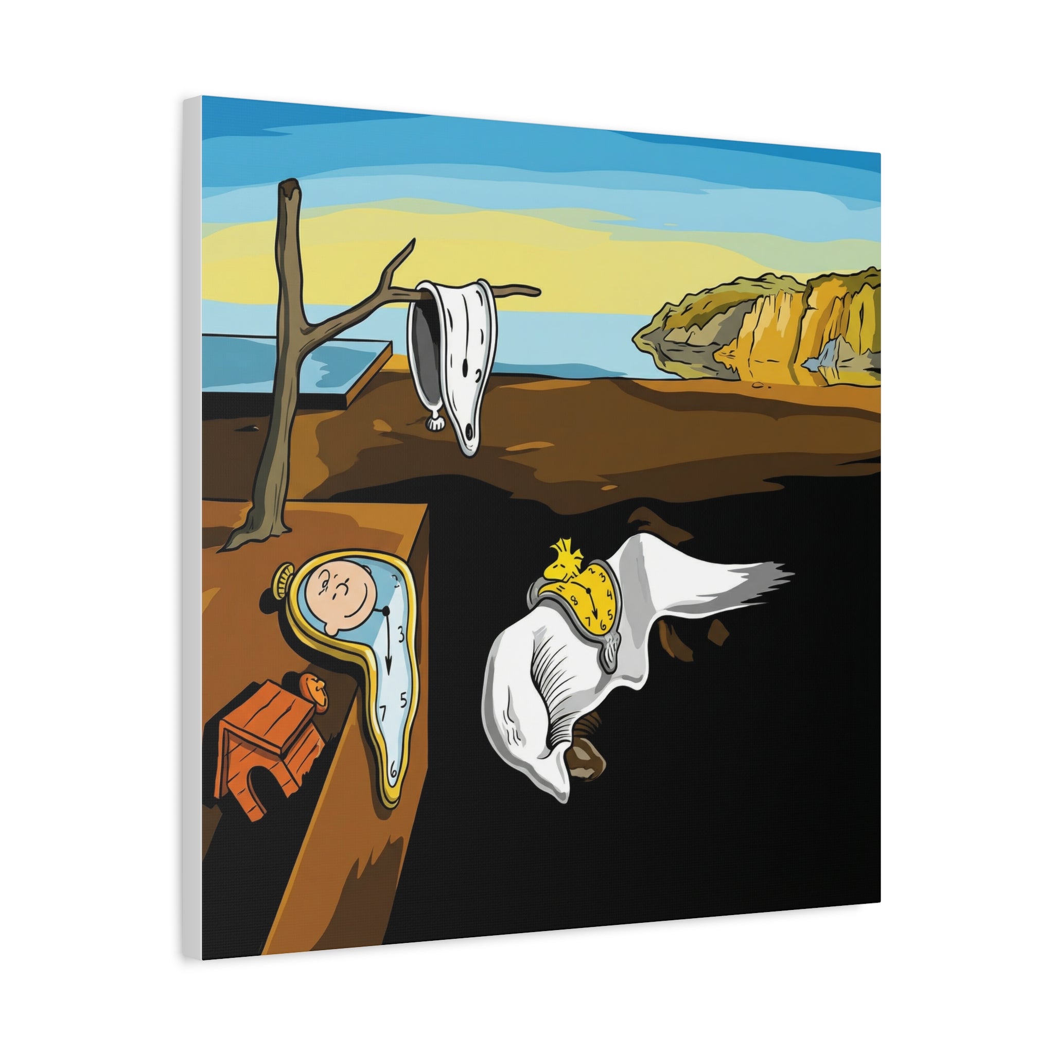 Melting Clocks Snoopy Canvas