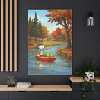 Snoopy Rowboat Autumn Canvas