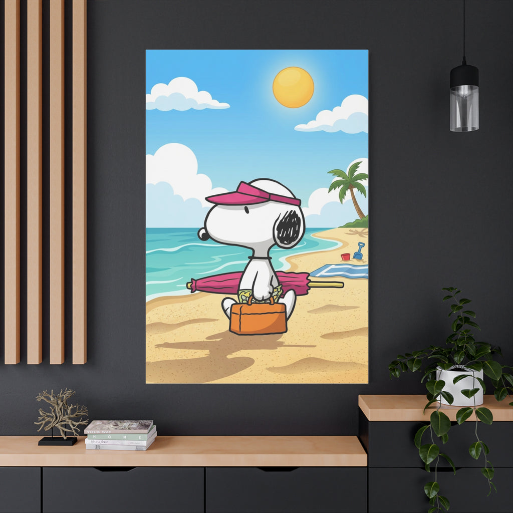 Snoopy Beach Day Canvas