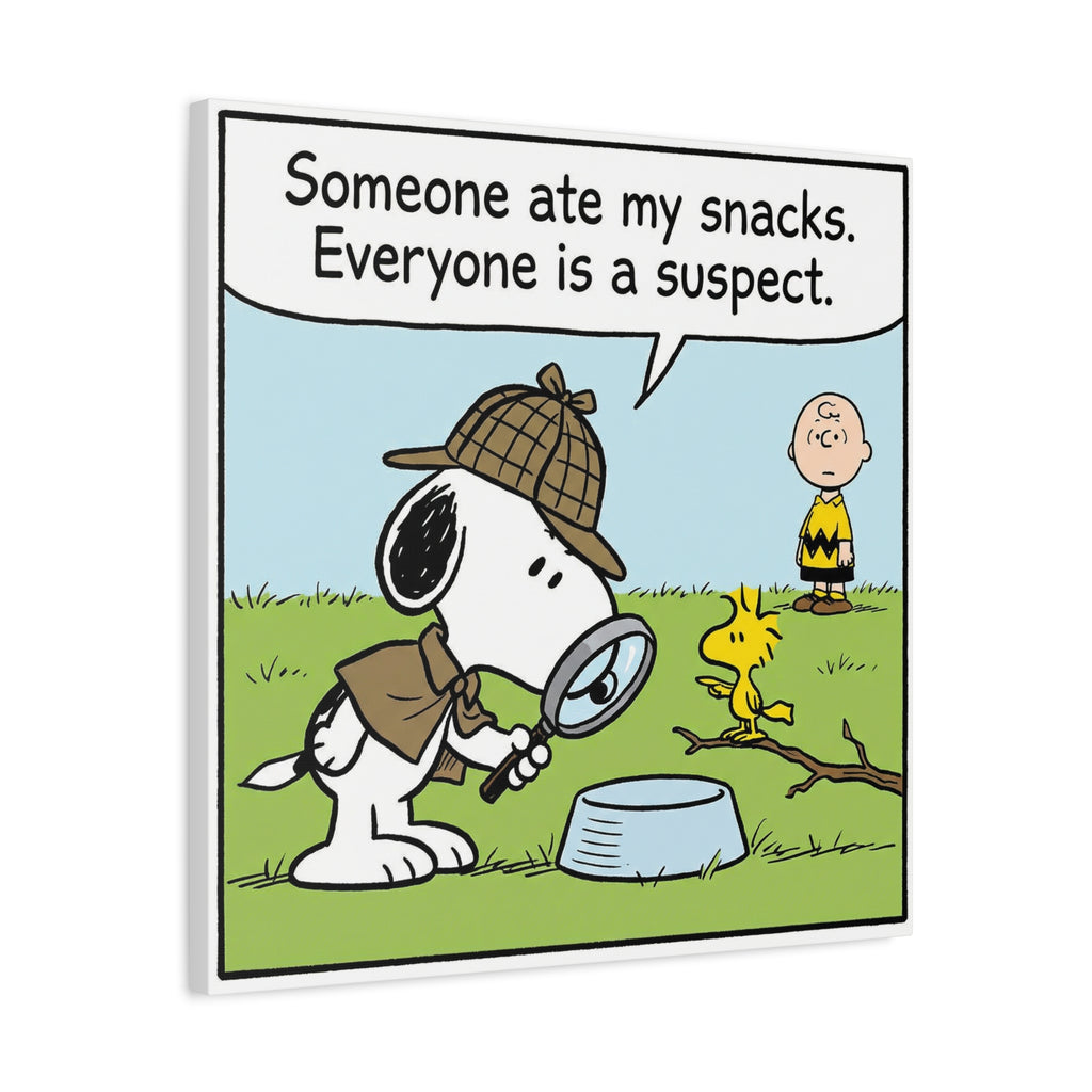 Snoopy Snack Detective Canvas