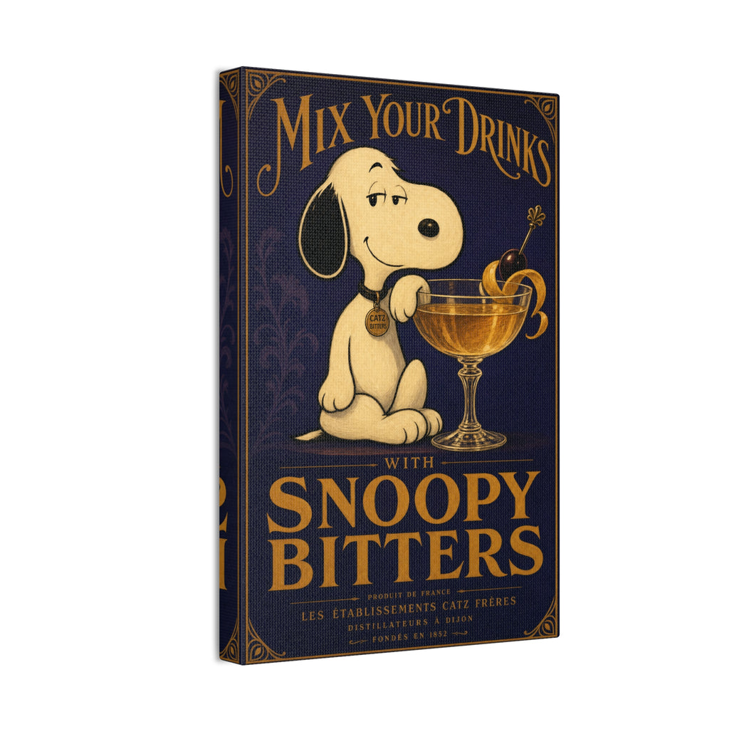 Snoopy Bitters Cocktail Canvas
