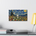 Starry Floral Field Canvas