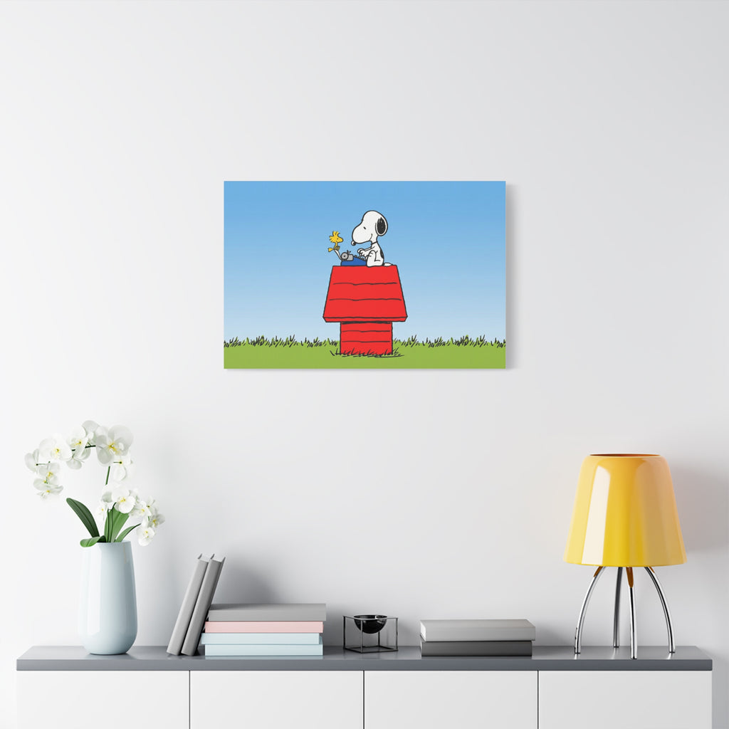 Snoopy on Red Doghouse Canvas