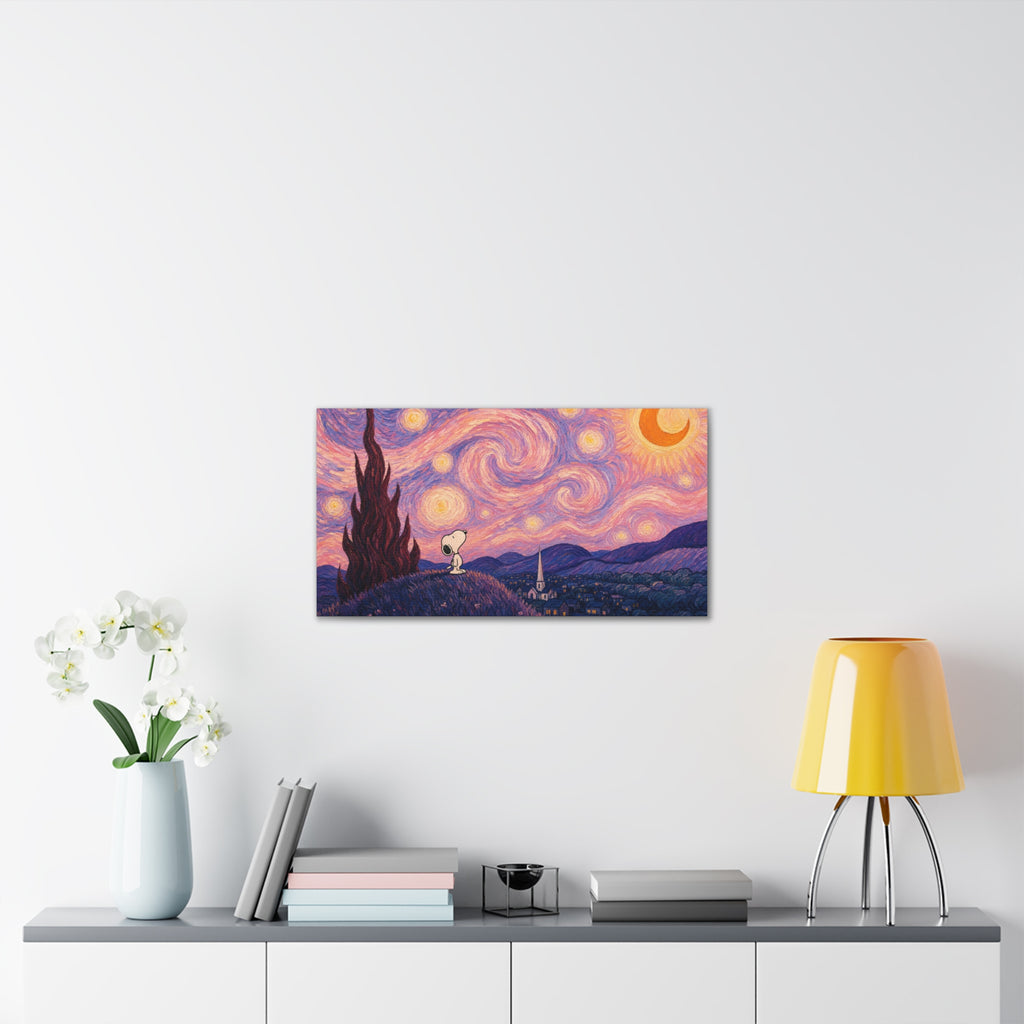 Snoopy Starry Night Canvas