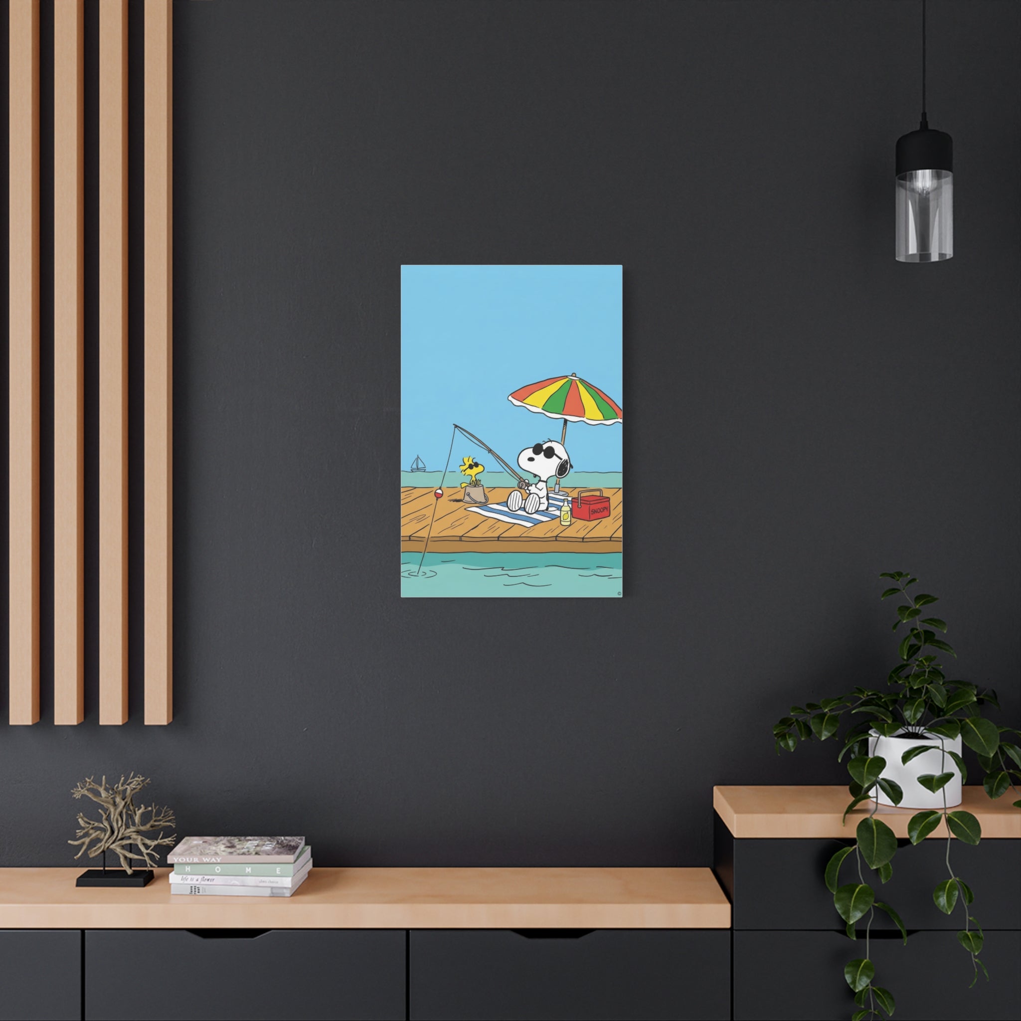 Fishing By Pier Canvas