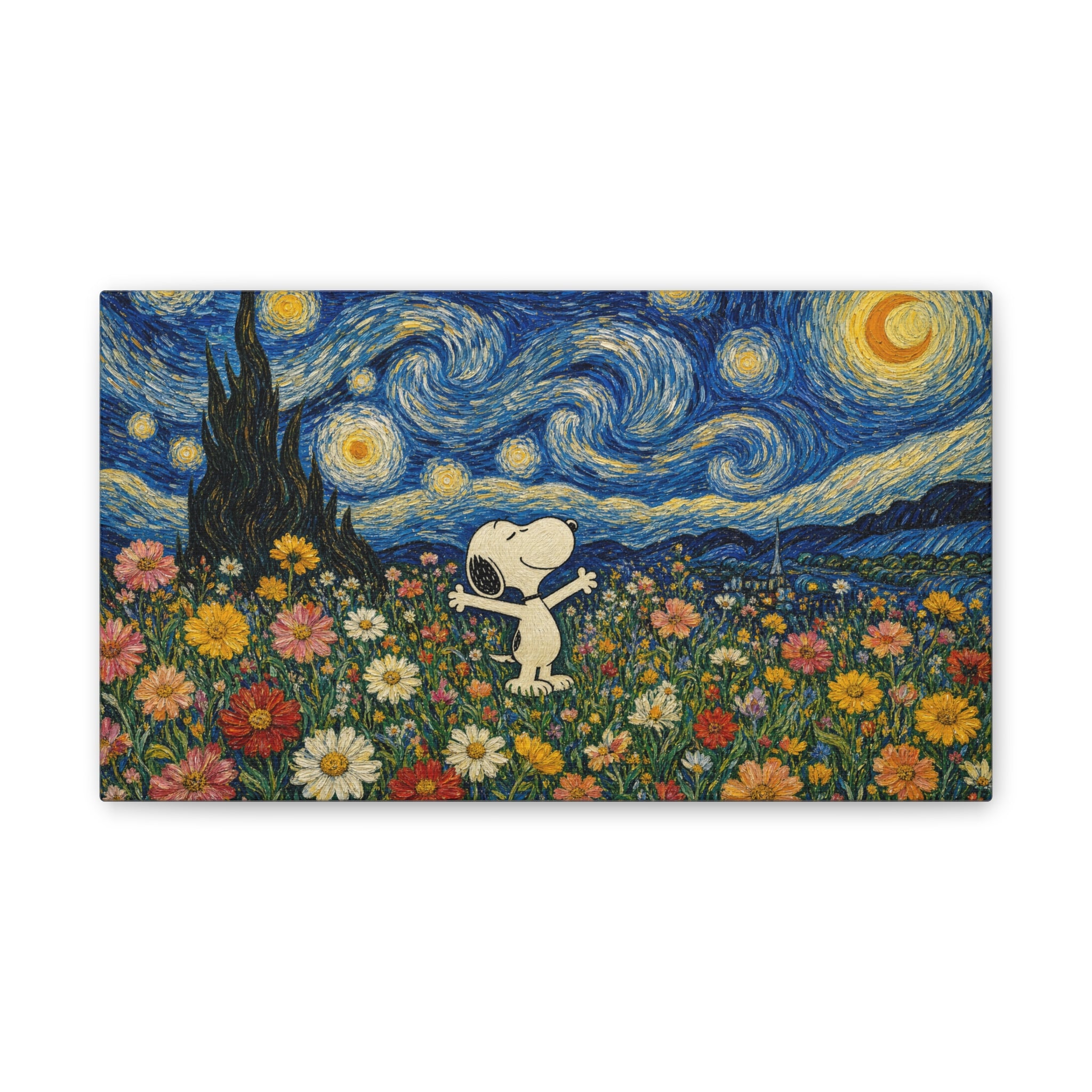 Starry Floral Field Canvas