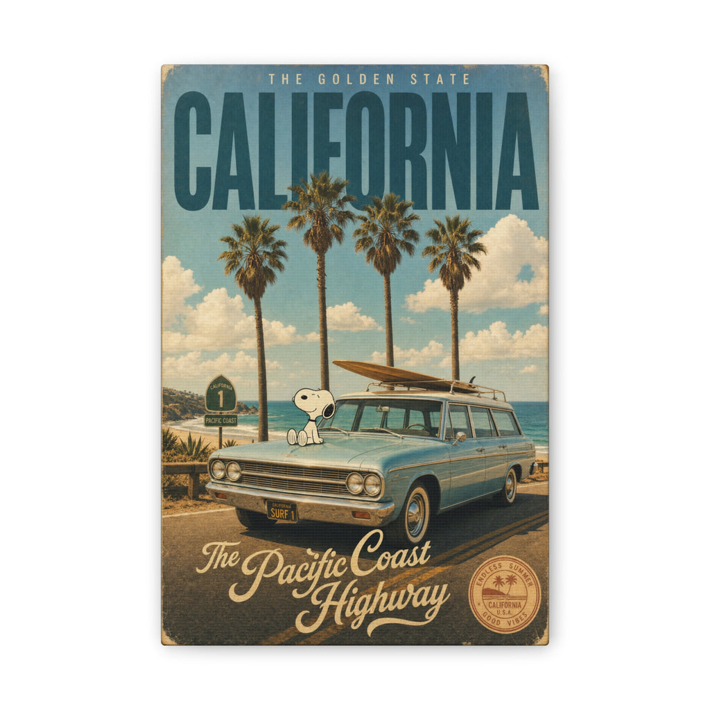 California Coast Snoopy Canvas