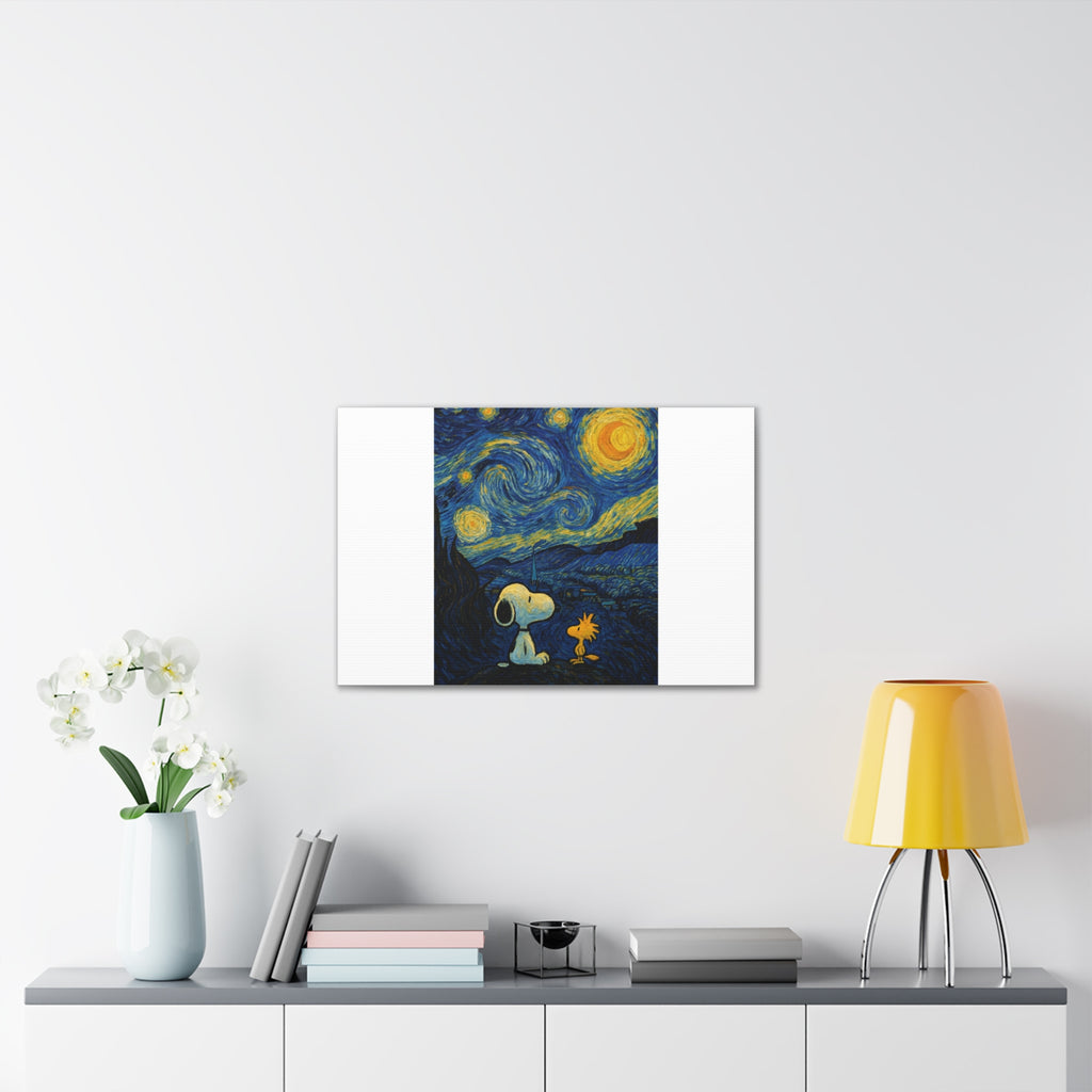Snoopy Paris Autumn Canvas