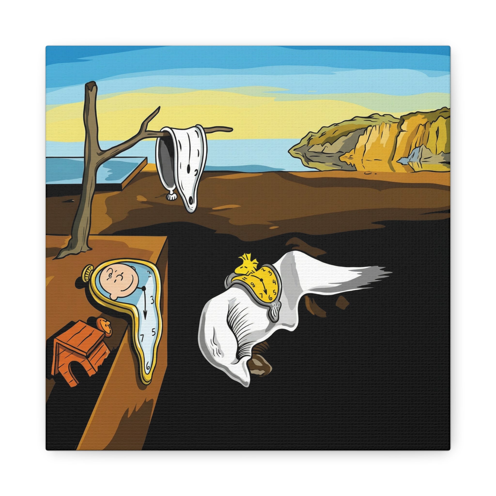 Melting Clocks Snoopy Canvas