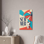 Retro Umbrella Beach Canvas