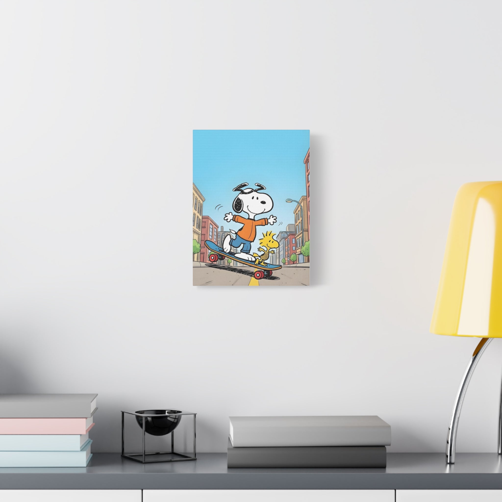 Snoopy Skateboarding Canvas