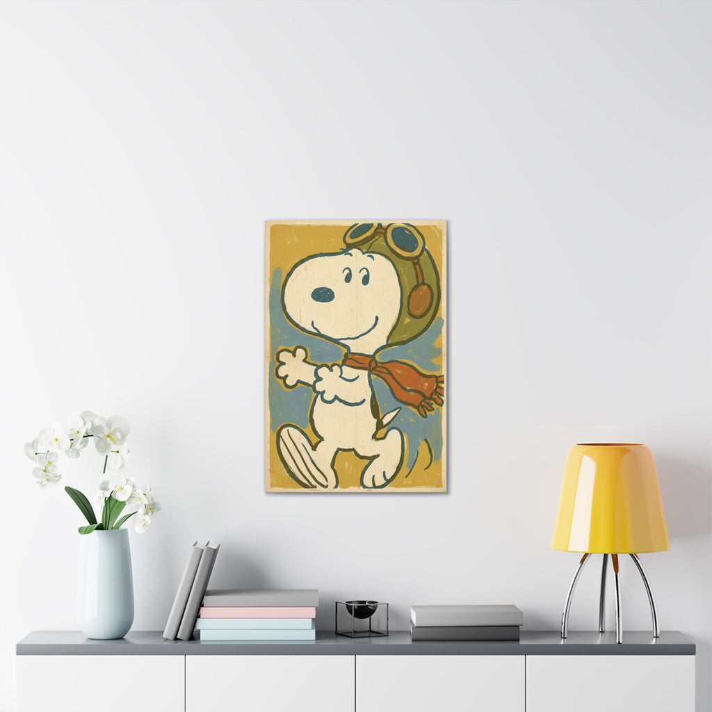 Vintage Snoopy Pilot Canvas