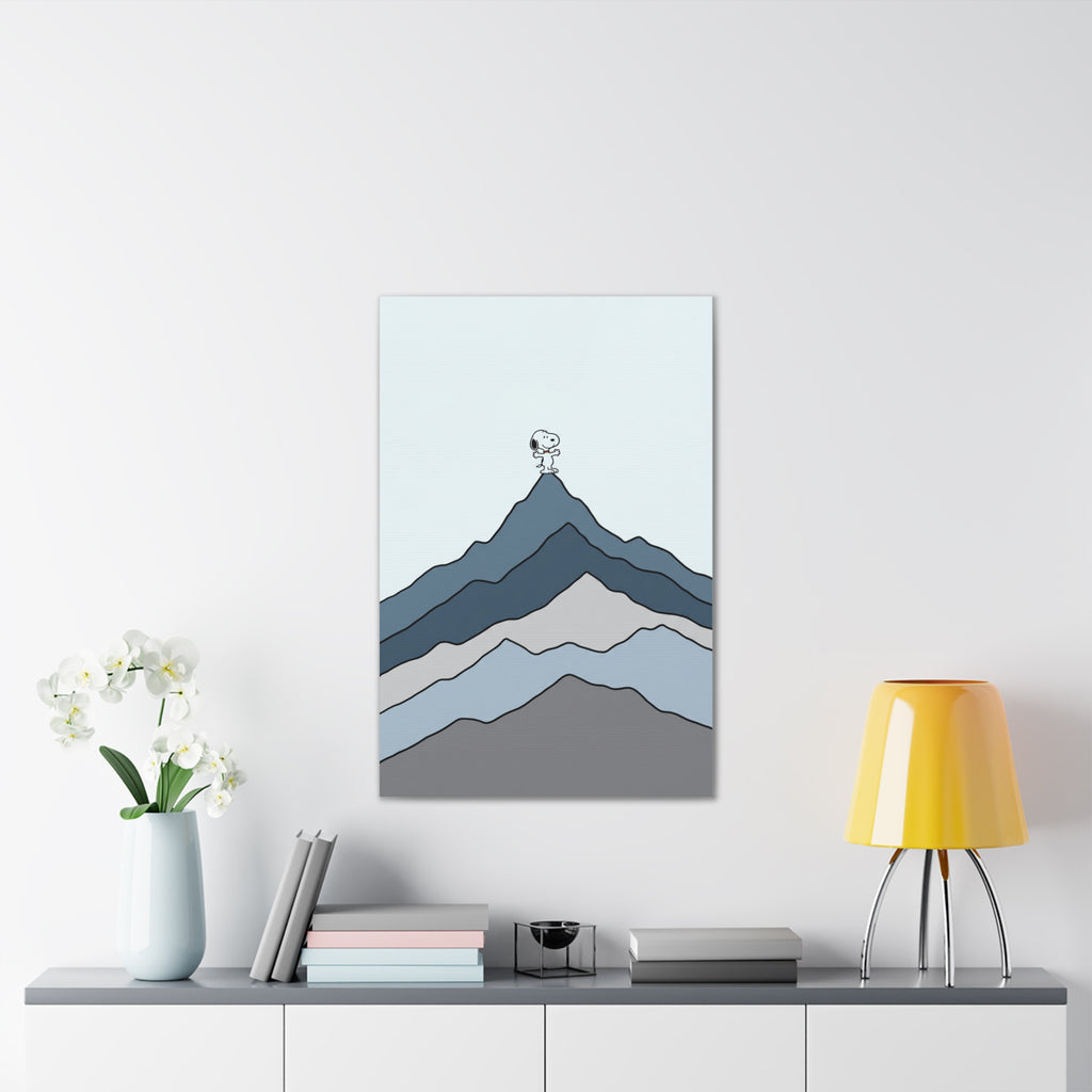 Snoopy on Mountain Canvas