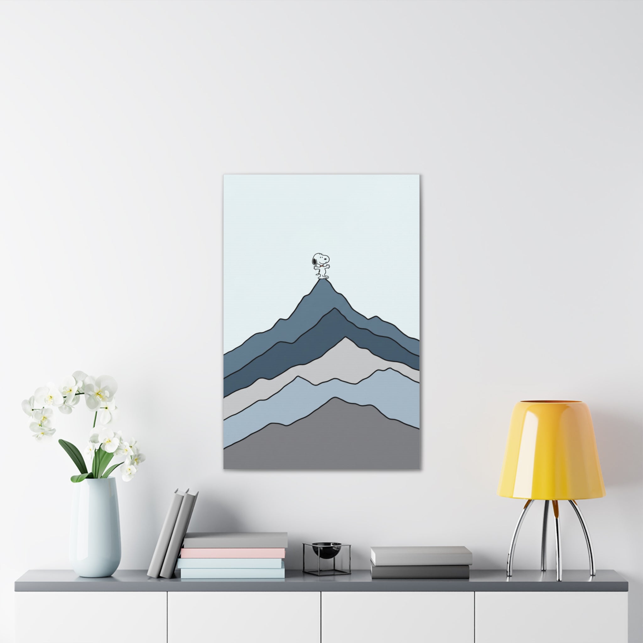 Snoopy on Mountain Canvas