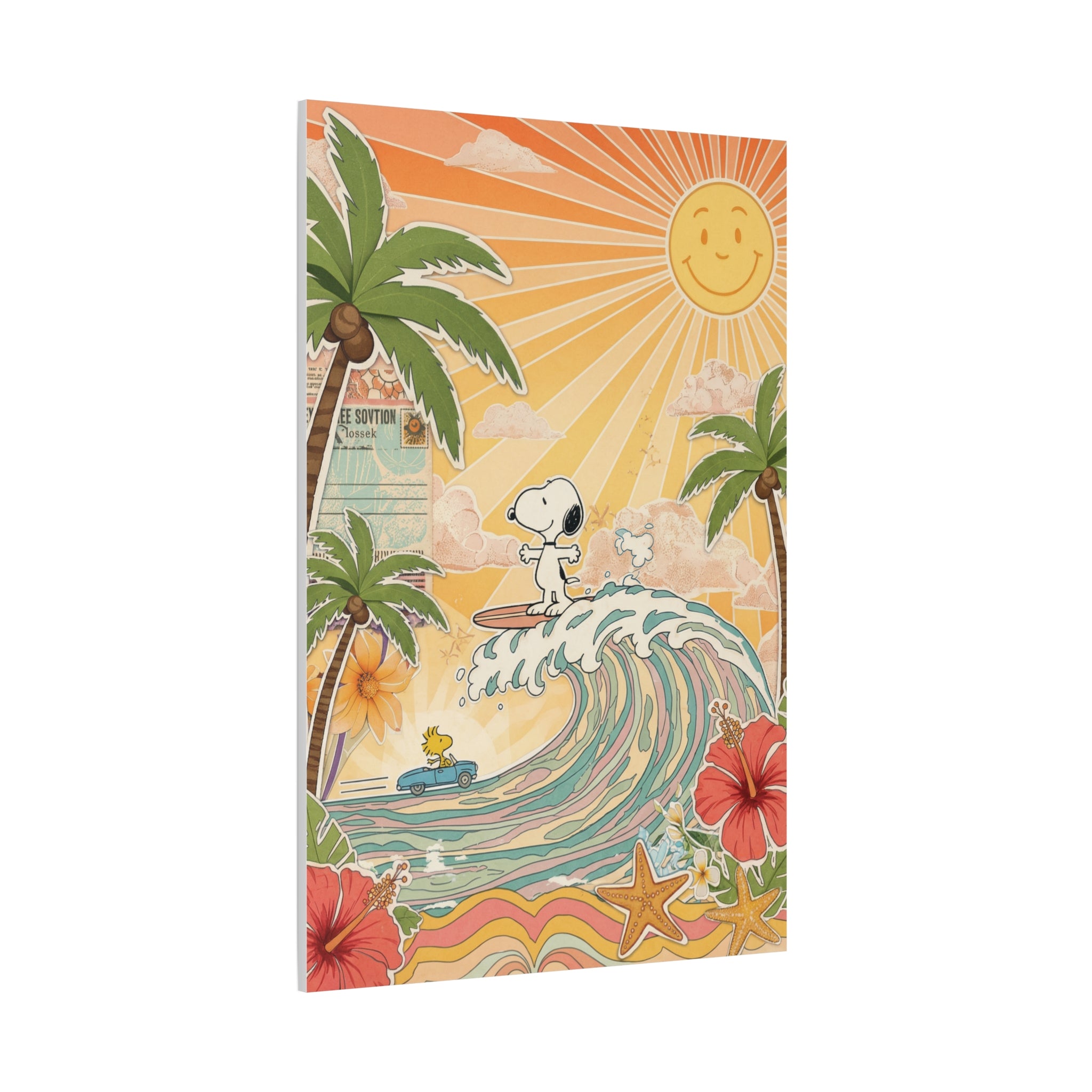 Retro Snoopy Surf Canvas