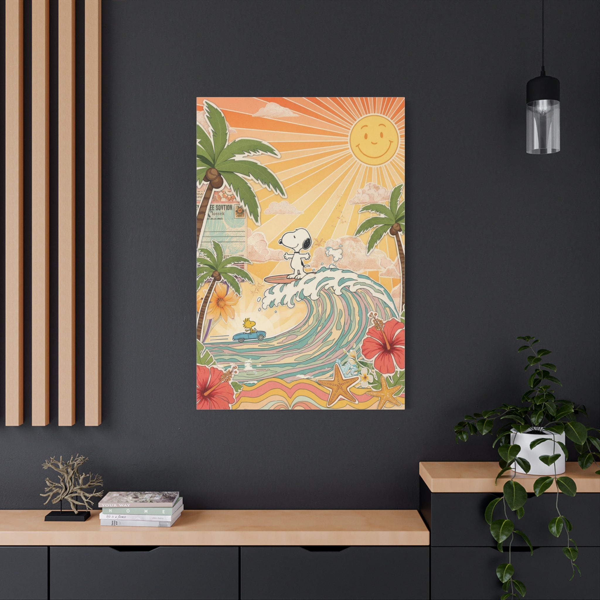Retro Snoopy Surf Canvas