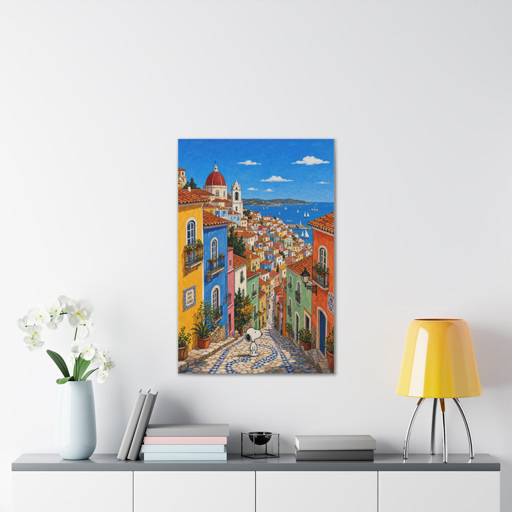 Snoopy Coastal Village Canvas