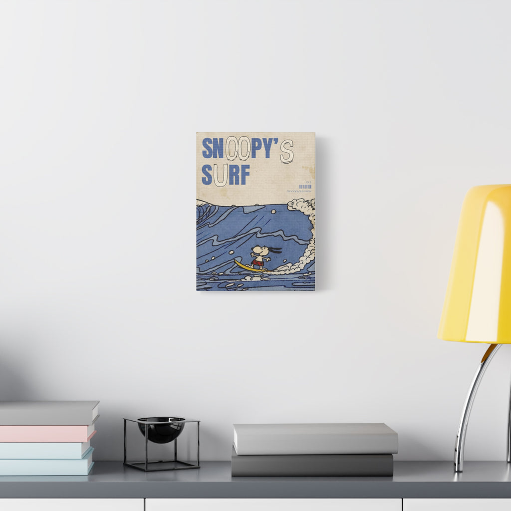 Snoopy Surf Illustration Canvas