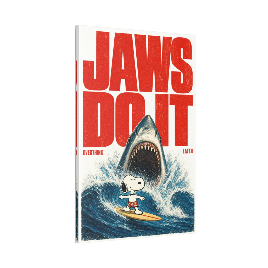 Shark Surf Illustration Canvas