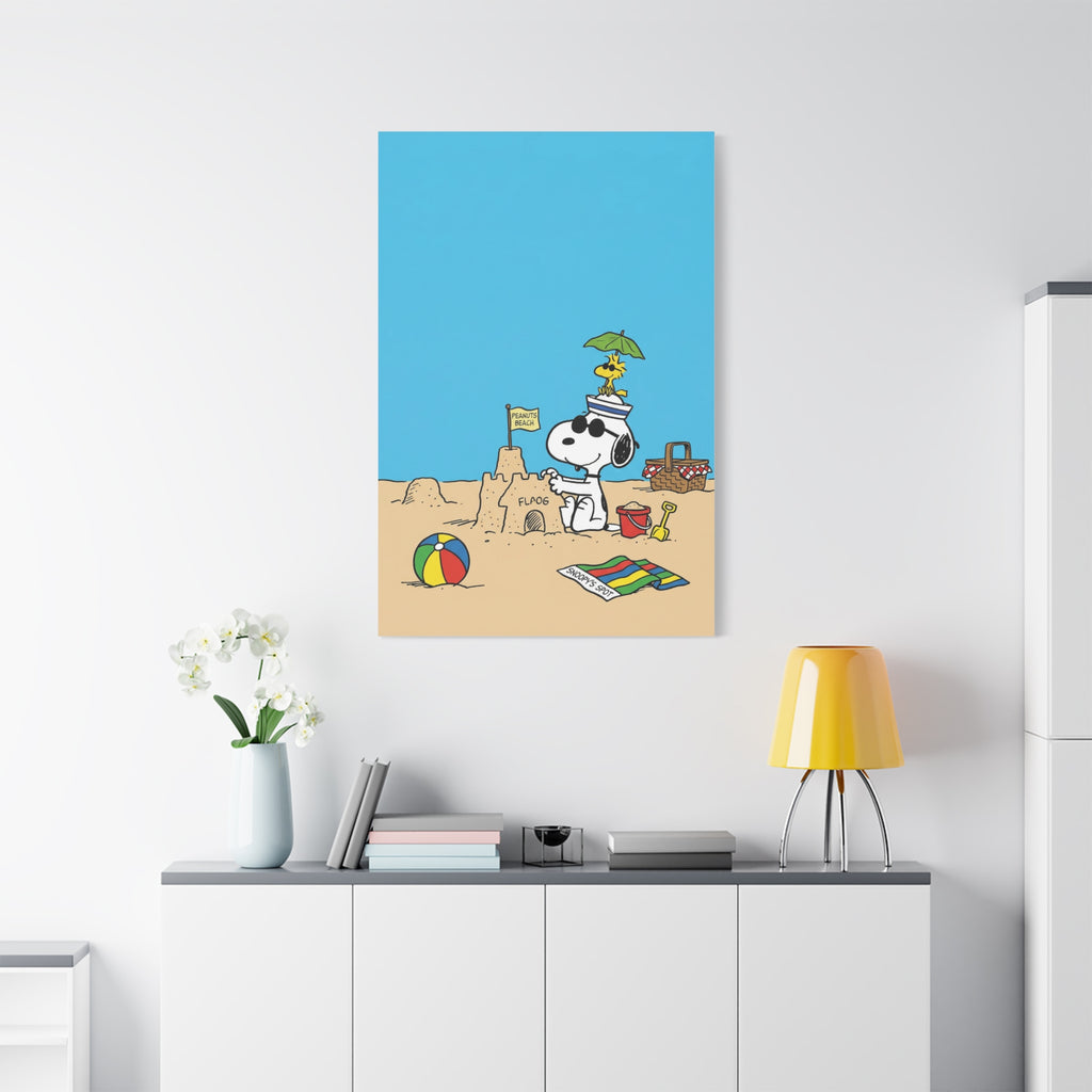 Snoopy Beach Scene Canvas