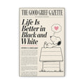 Black And White Snoopy Canvas
