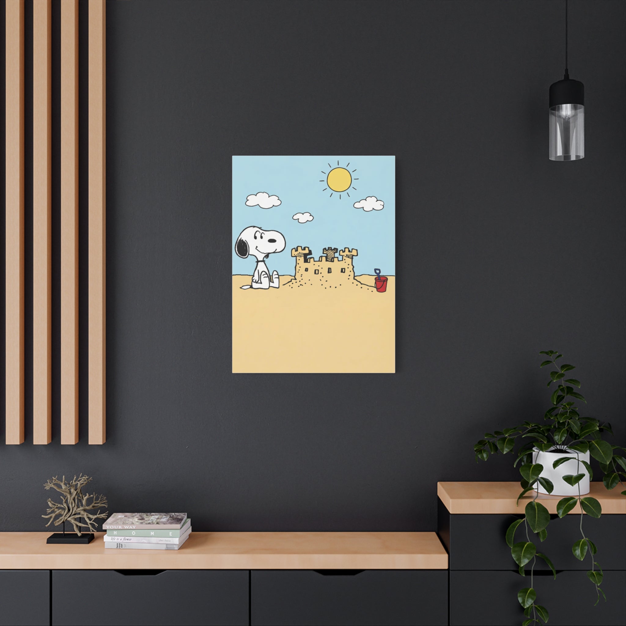 Snoopy Beach Sandcastle Canvas
