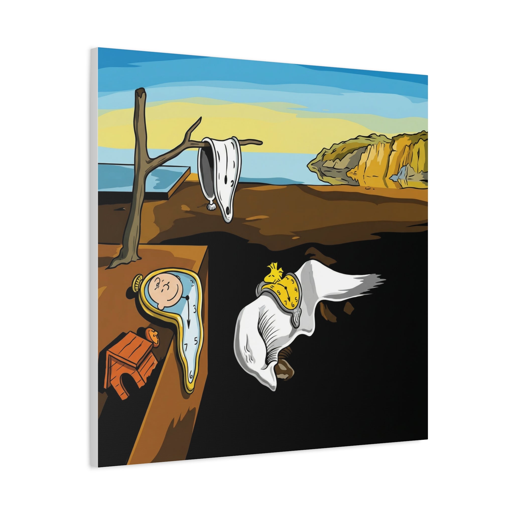 Melting Clocks Snoopy Canvas