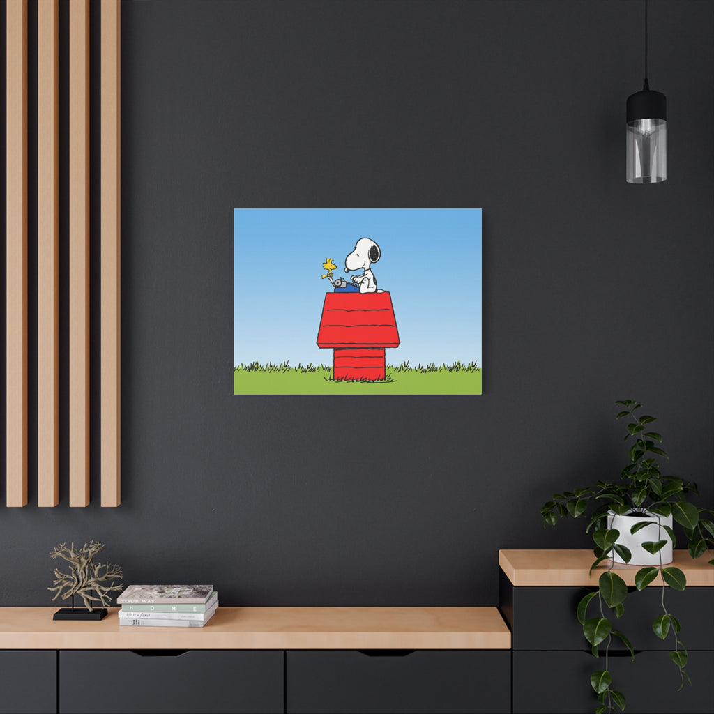 Snoopy on Red Doghouse Canvas