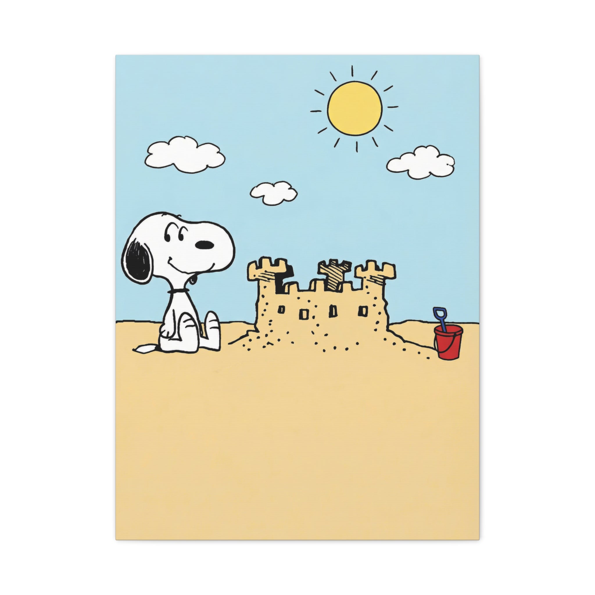 Snoopy Beach Sandcastle Canvas