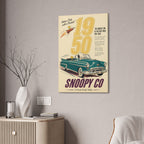 Vintage Snoopy Car Canvas
